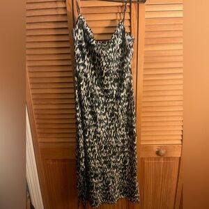 Black and White Patterned Slip Dress